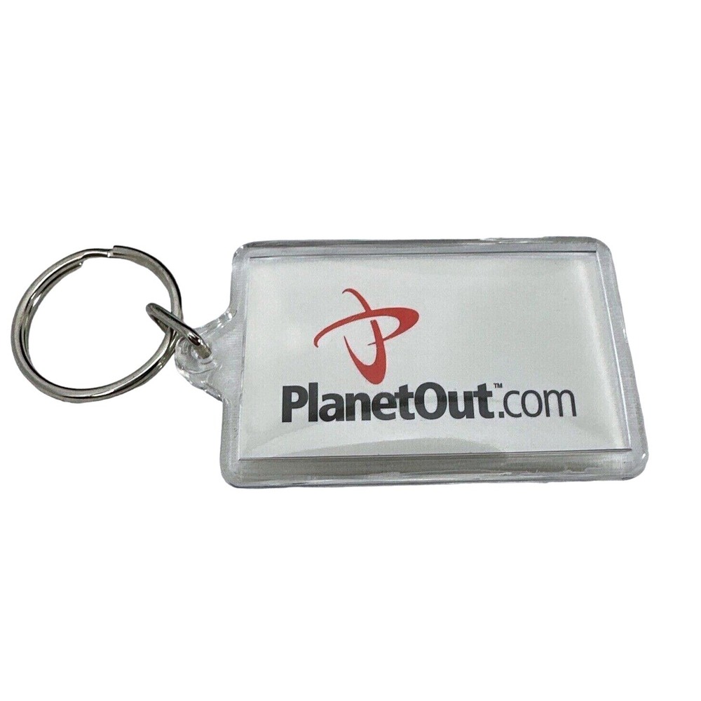 PlanetOutcom Keychain Clear Acrylic Metal Ring Loop‎